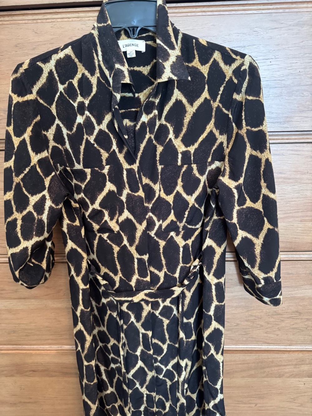 L’Agence Stella sienna leopard shirtdress